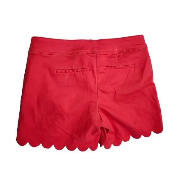 The Limited Sz 4 Coral Pink Scalloped Edge SHORTS Flat Front Dress Small - Picture 2 of 7